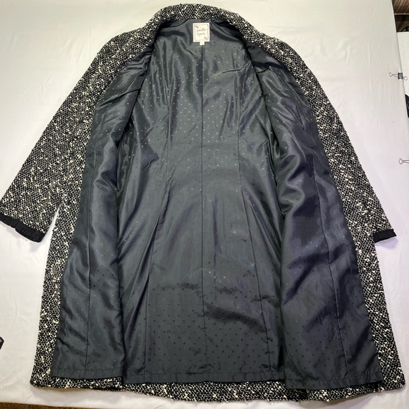 Gorgeous Nanette Lepore Black Cream Tweed Coat Jacket Ribbon Trim - L - Picture 14 of 15